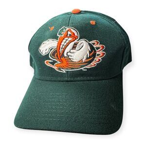 Miami Hurricanes NCAA Baseball Hat Zephyr Fitted Size 7 1/4 Embroidered Y2K BNWT